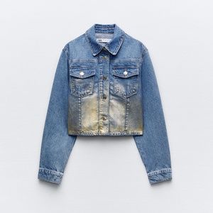 Denim Jacket with Gold Accents
